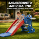 Детска пързалка 120 см с баскетболен кош – безопасни игри у дома и в градината - синя 2