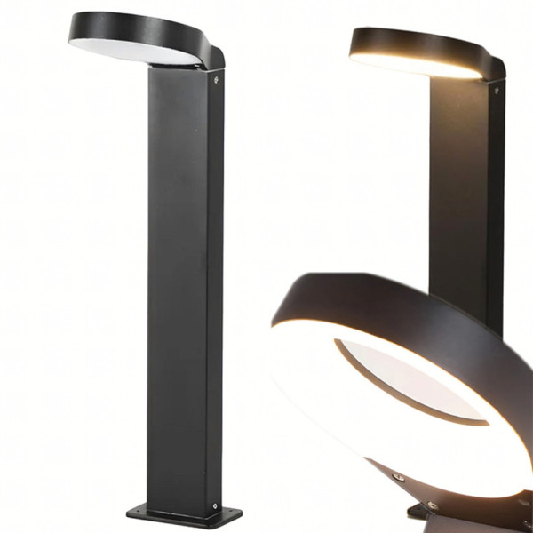 LED Градинска Лампа 18W – Външен Осветителен Стълб 60 см, Модерен Дизайн, Черен