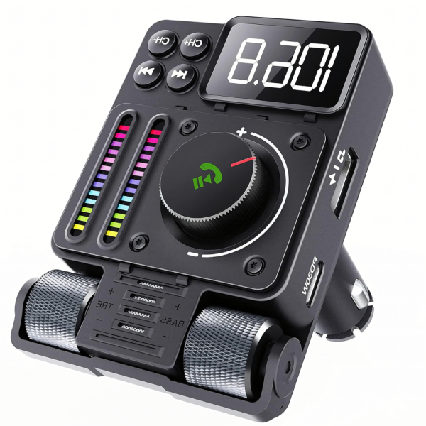 Автомобилен FM предавател и FM трансмитер Bluetooth 5.3 с PD 30W бързо зареждане, Hi-Fi звук и Hands-Free 1