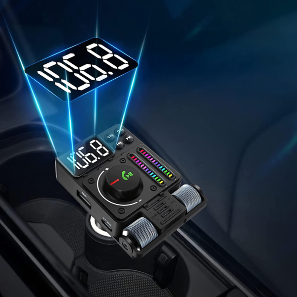 Автомобилен FM предавател и FM трансмитер Bluetooth 5.3 с PD 30W бързо зареждане, Hi-Fi звук и Hands-Free 8