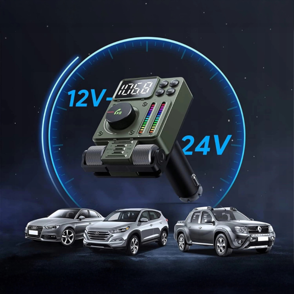 Автомобилен FM предавател и FM трансмитер Bluetooth 5.3 с PD 30W бързо зареждане, Hi-Fi звук и Hands-Free
