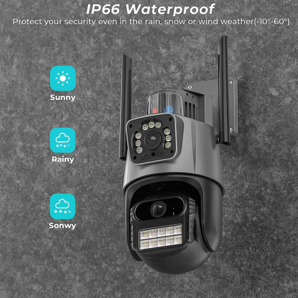 Двойна Smart WiFi безжична IP 6MPX камера 15108 + Подарък Карта памет HIKSEMI NEO 64GB 24369