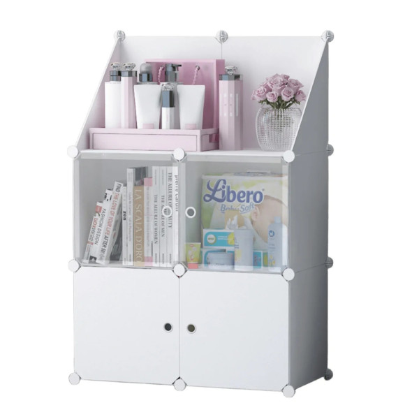 Модулен шкаф за съхранение ELEGANCE – 4 модула, бял 5