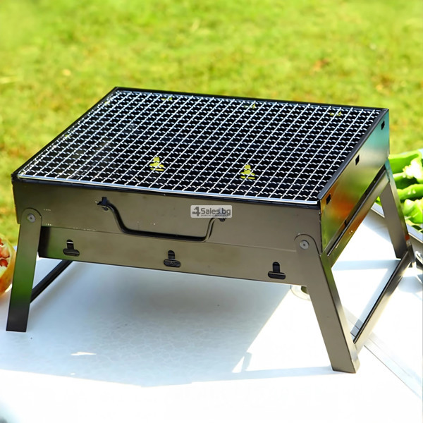 Комплект градинска преносима скара, подходяща за къмпинг, пикник и терасата BBQ02 и Мощен почистващ препарат TV588