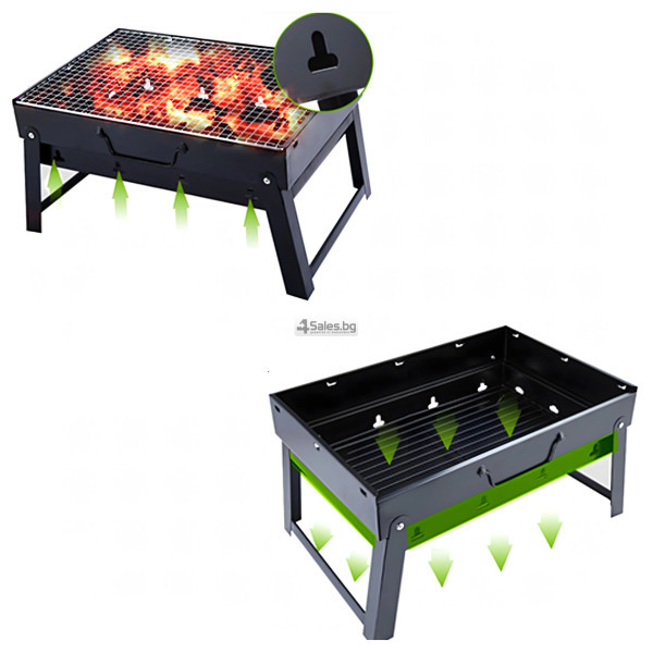 Комплект градинска преносима скара, подходяща за къмпинг, пикник и терасата BBQ02 и Мощен почистващ препарат TV588 9