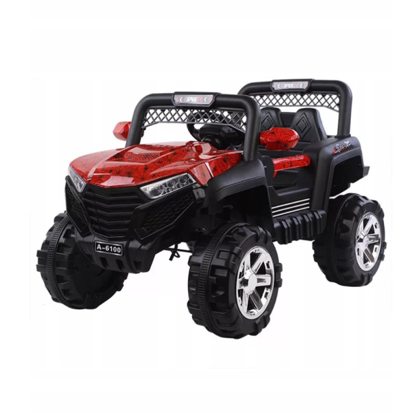 Детско електрическо бъги 4×4 с дистанционно, LED, USB и MP3 – 4 мотора, червено