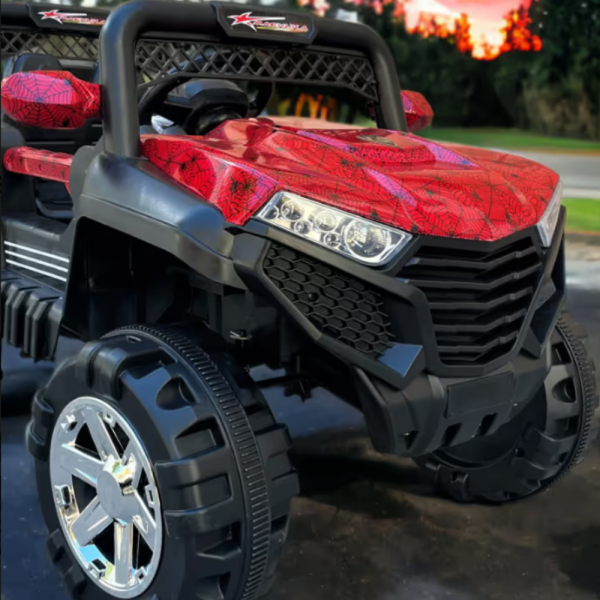 Детско електрическо бъги 4×4 с дистанционно, LED, USB и MP3 – 4 мотора, червено 7