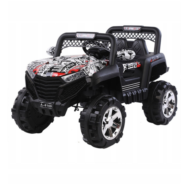 Детско електрическо бъги 4×4 с дистанционно, LED, USB и MP3 – 4 мотора, бяло 5