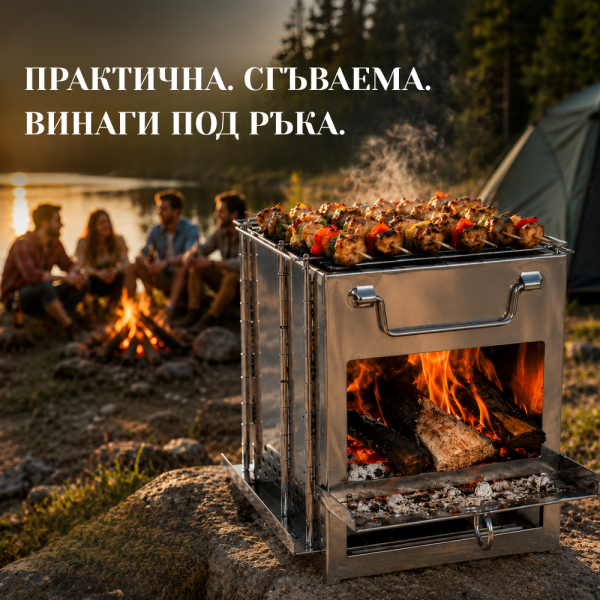 Сгъваема ракетна печка от неръждаема стомана – Преносима многогоривна печка за къмпинг, туризъм и градина 4