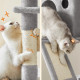 Драскалка за котки Light Gray 206 см – XXL катерушка с 2 къщички, хамак и площадки 4