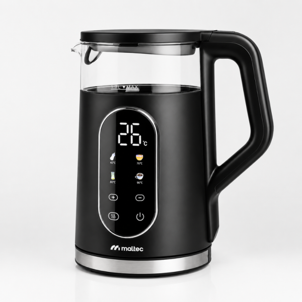 Електрическа кана 2200W с регулиране на температурата 40–100°C, 1.7L, LED дисплей и функция Keep Warm 1