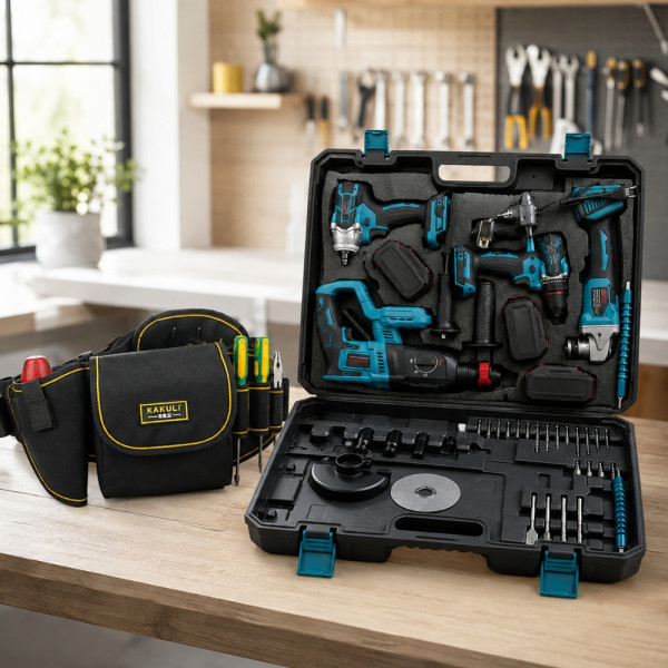 Комплект акумулаторни инструменти BOXER BX-187 4в1 + ПОДАРЪК многофункционална работна чанта 4
