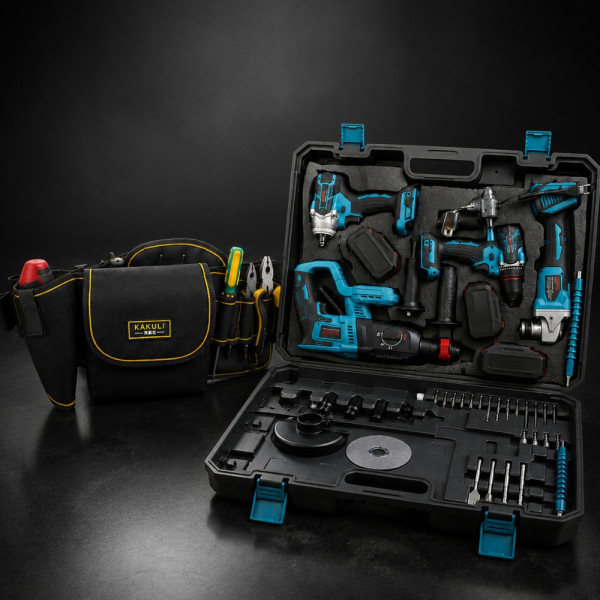 Комплект акумулаторни инструменти BOXER BX-187 4в1 + ПОДАРЪК многофункционална работна чанта