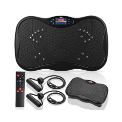 Вибрационна платформа 150W с Bluetooth, дистанционно и ластици – до 150 кг