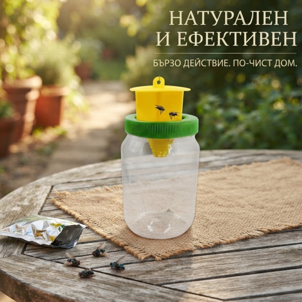 Капан за мухи с примамка – Многократна външна мухоуловка тип буркан