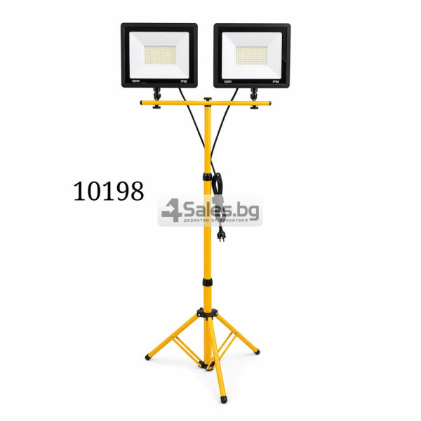 LED работна лампа с тринога и два прожектора 100W IP66 12