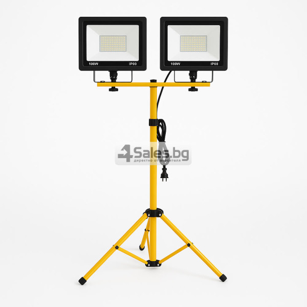 LED работна лампа с тринога и два прожектора 100W IP66