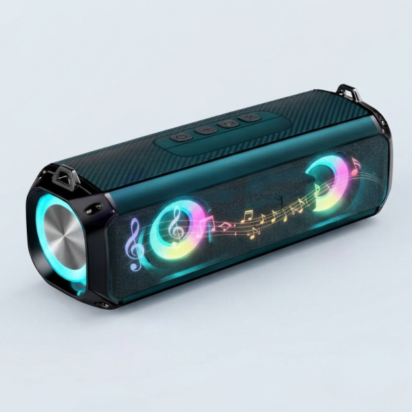 Преносима Bluetooth колонка – Безжичен високоговорител с LED светлини 5