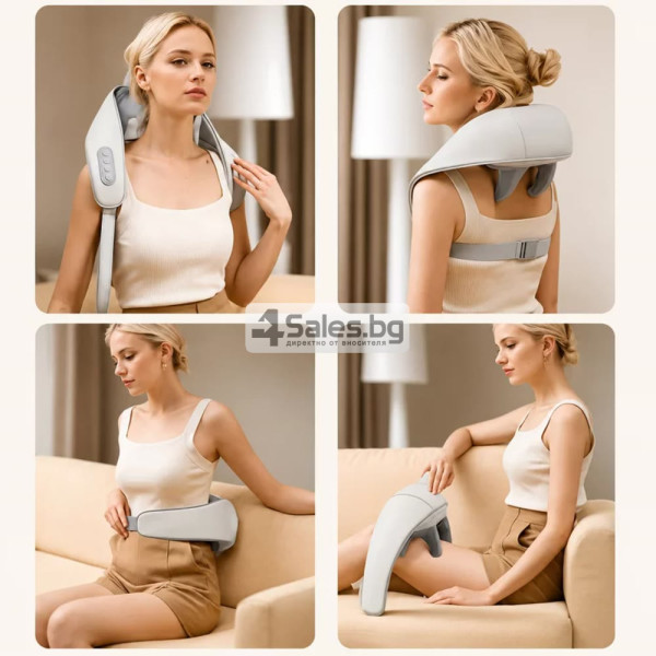 ✨ Shiatsu масажна яка за врат, шия и гръб с отопление 11