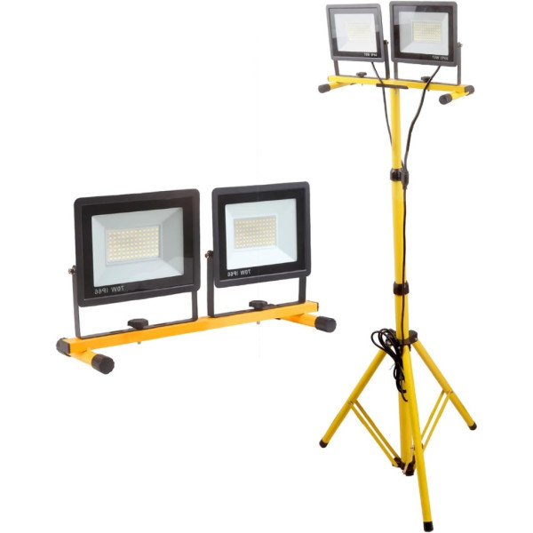 LED работна лампа с тринога и два прожектора 100W IP66 3