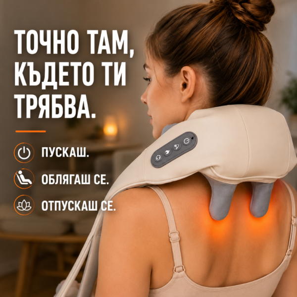 ✨ Shiatsu масажна яка за врат, шия и гръб с отопление 3