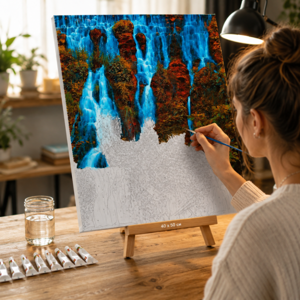 Картина за рисуване по номера с рамка 40x50 см