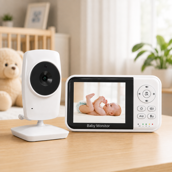 Бебефон NannyEye Lite с камера и 3.2″ дисплей, нощно виждане, VOX и двупосочна връзка