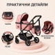 Количка за кукли 2 в 1 в розово с черно 5
