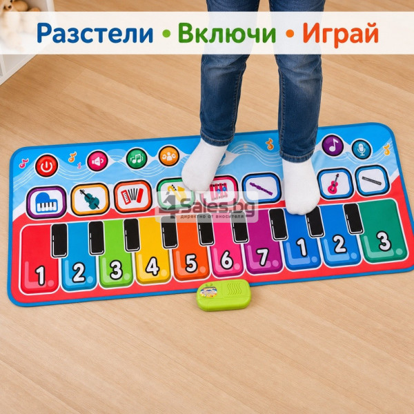 Музикална постелка за танци с пиано и инструменти 130 × 48 см 4
