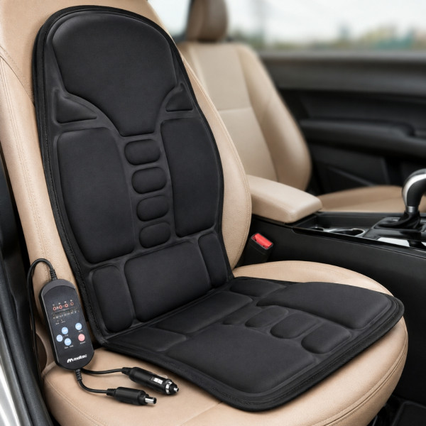 Масажна вибро постелка SeatVibe за гръб и седалище с подгряване, 7 мотора, 8 режима и 3 масажни зони 4