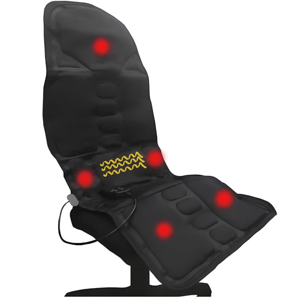 Масажна вибро постелка SeatVibe за гръб и седалище с подгряване, 7 мотора, 8 режима и 3 масажни зони 5
