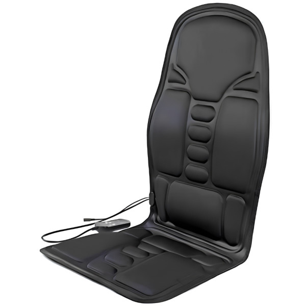 Масажна вибро постелка SeatVibe за гръб и седалище с подгряване, 7 мотора, 8 режима и 3 масажни зони