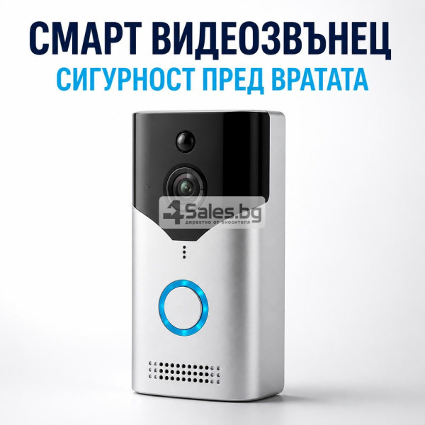 Безжичен Wi-Fi видеозвънец с камера, нощно виждане и PIR 1