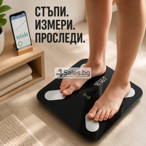 Интелигентен аналитичен Bluetooth кантар, до 180 кг