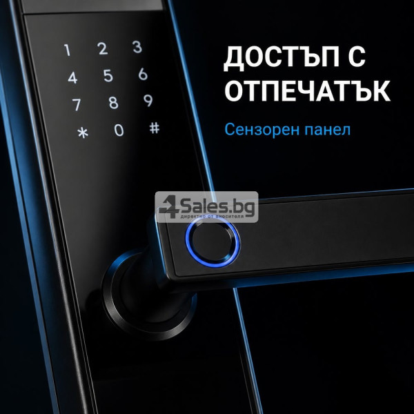 Смарт електронна брава за врата с код, отпечатък, карта и Bluetooth 7