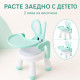 Детско столче с масичка за хранене и игра, ментово, зайче 2