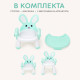Детско столче с масичка за хранене и игра, ментово, зайче 5
