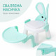 Детско столче с масичка за хранене и игра, ментово, зайче 7