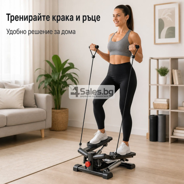 Домашен степер с ластици, LCD дисплей и регулиране 4