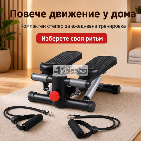 Домашен степер с ластици, LCD дисплей и регулиране 8