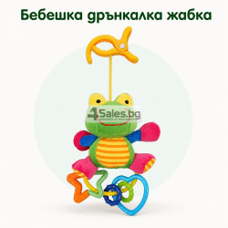 Плюшена бебешка дрънкалка Жабка Baby Mix с клипс, 18 см