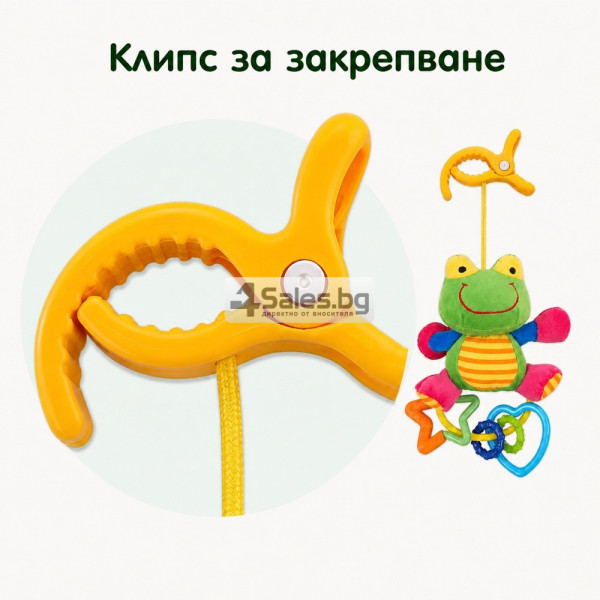 Плюшена бебешка дрънкалка Жабка Baby Mix с клипс, 18 см 7