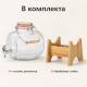 Диспенсър 3 л с бамбукова стойка и кранче 4