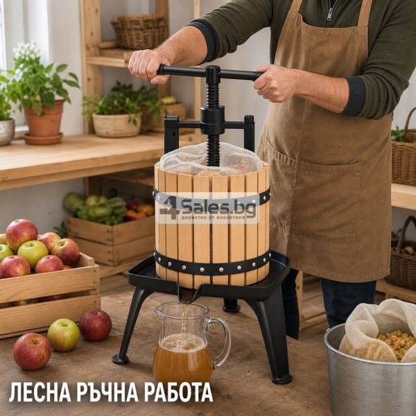 Ръчна винтова преса за плодове 12 l 5