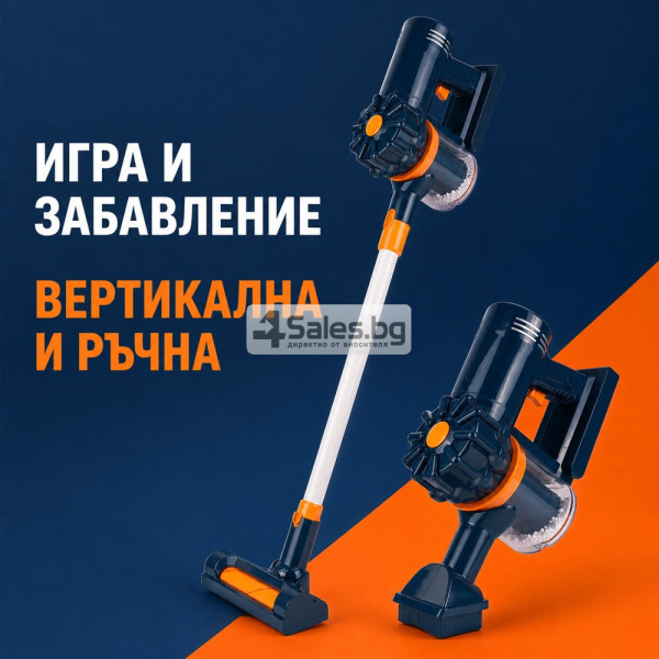 Детска прахосмукачка 2 в 1 със звукови ефекти и аксесоари – игра и забавление 3+