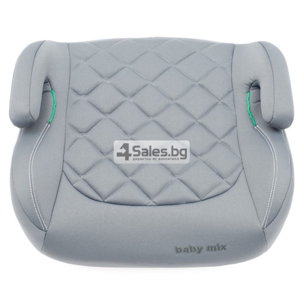 Повдигаща детска седалка за кола с ISOFIX i-Size 125–150 см – Сива, комфортна и сигурна 4