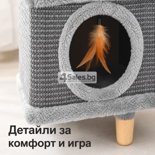 Катерушка за котки 3 в 1 - меко легло, играчка и драскалка 7