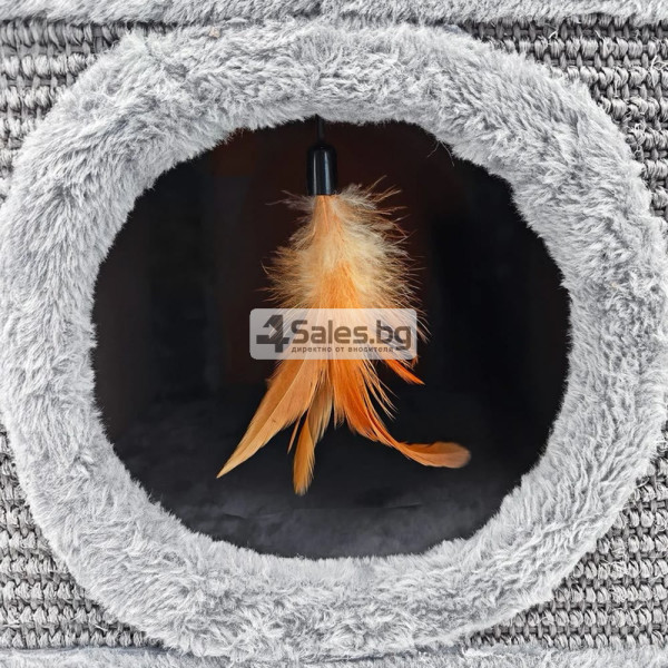 Катерушка за котки 3 в 1 - меко легло, играчка и драскалка 12