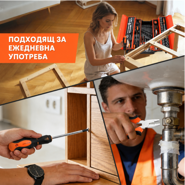 Комплект инструменти за ремонт и монтаж – 85 части в метален куфар