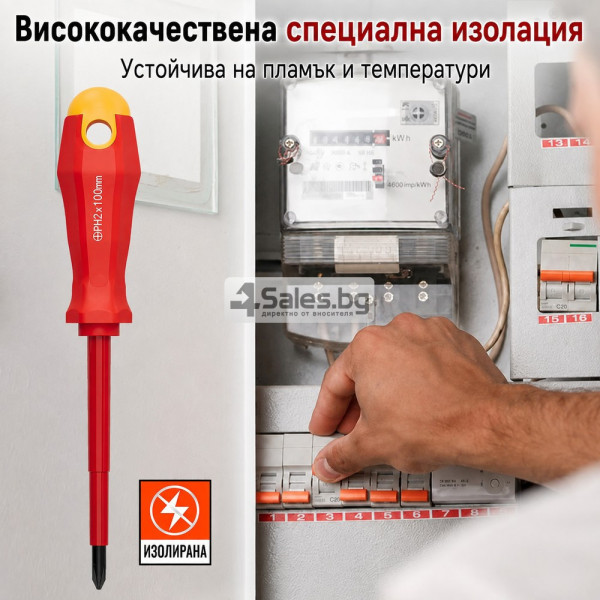 Професионален комплект 11 изолирани отвертки с магнитни върхове и куфар – CR-V стомана